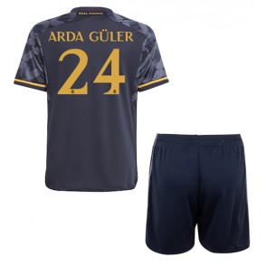 Real Madrid Arda Guler #24 Bortaställ Barn 2023-24 Kortärmad (+ Korta byxor)